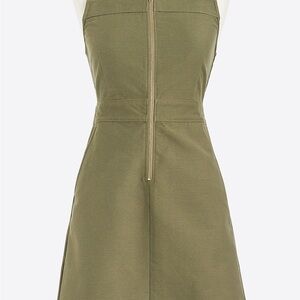 J. Crew Olive Green Mini Dress with Front Zip